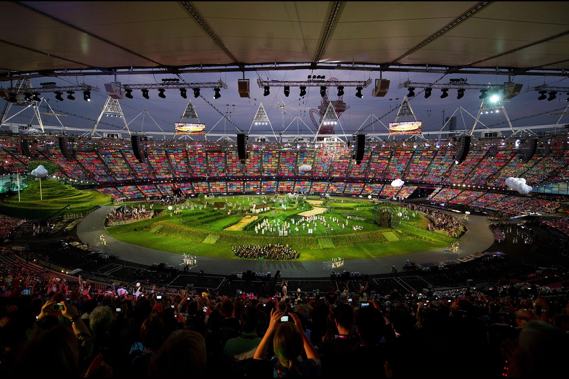 A long distance athlete crossing the finish line