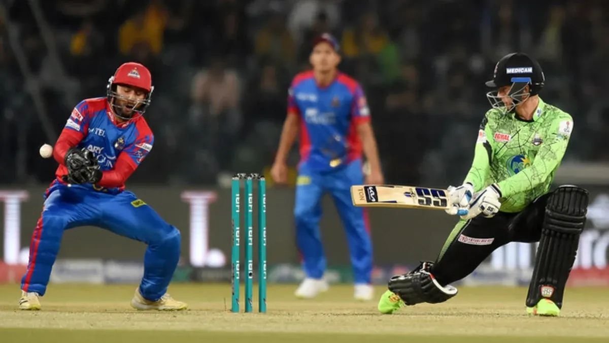 Pakistan Super League cricket night match with stadium sports sponsorship boards - World Sports Advertising